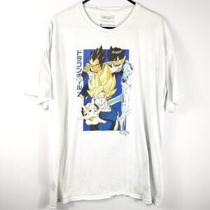 Dragon Ball Z Anime Graphic T-Shirt XL White Goku Vegeta Frieza Toei Animation
